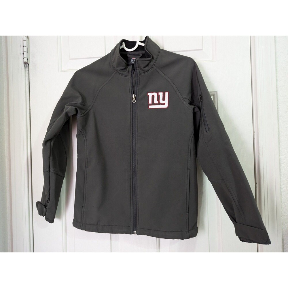 NFL Team Apparel New York Giants Full Zip Jacket Youth Small 8 Fleece Gray